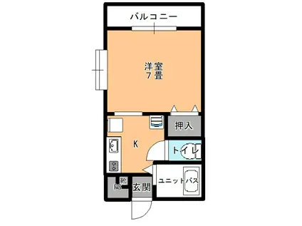 カメリアハイツ(1K/1階)の間取り写真