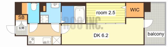 アルティザ姫路(1DK/6階)の間取り写真
