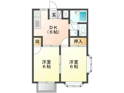 エルディム藤(2DK/2階)の間取り写真