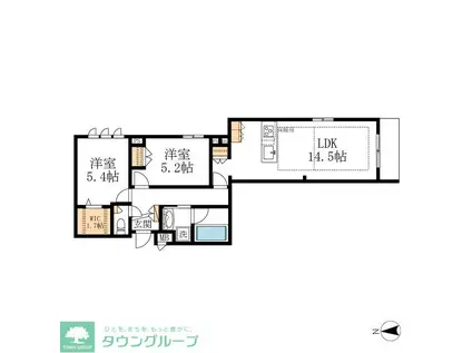 HEBEL MAISON 徳川園(2LDK/1階)の間取り写真