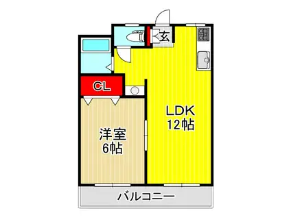 ハイツリー芝(1LDK/3階)の間取り写真
