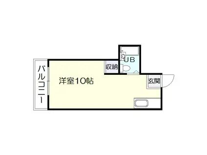 玉里梶原ハイツA(ワンルーム/1階)の間取り写真