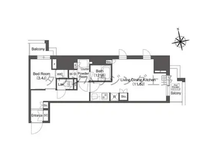 コンフォリア東上野(1LDK/5階)の間取り写真