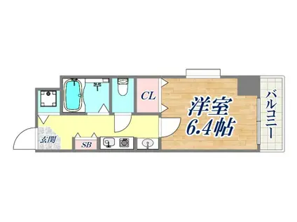 プレサンス神戸裁判所前(1K/5階)の間取り写真