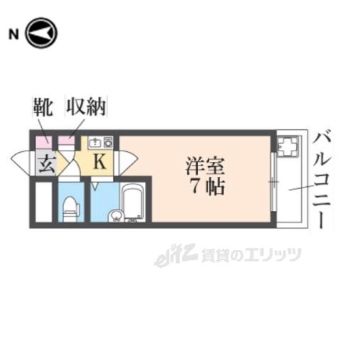 シティパレス東生駒P-3-C(1K/2階)の間取り写真