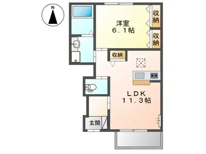 マルハI番館(1LDK/1階)の間取り写真