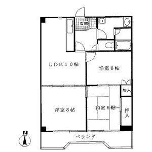 ジャルダン新金山(3LDK/8階)の間取り写真