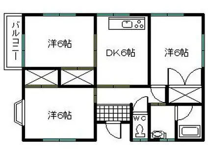 グランドパレスHAYASHI(3DK/1階)の間取り写真