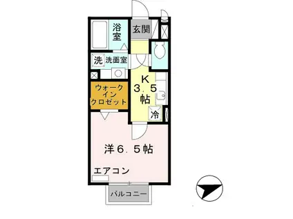 ベアーレ ディモーラ(1K/2階)の間取り写真