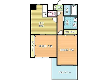 FELT515(2DK/5階)の間取り写真