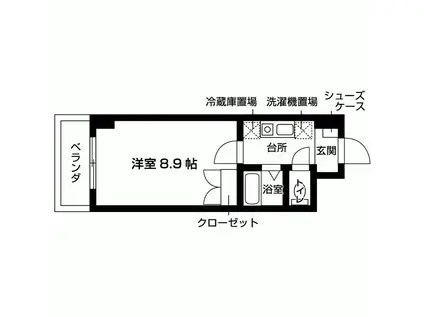エル・セレーノ三田横山(1K/1階)の間取り写真