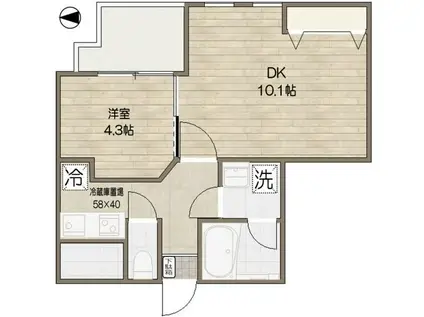 ムジーク北参道(1DK/9階)の間取り写真