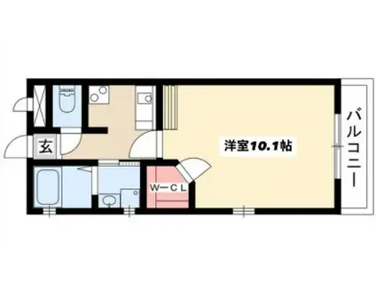 KII-OKASAN B.参番館(1K/3階)の間取り写真