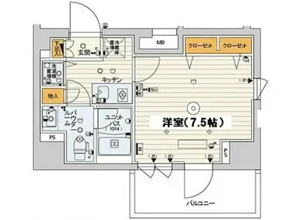 スカイコートパレス両国弐番館(1K/6階)の間取り写真