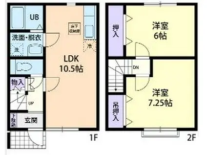 ベルメゾン大平 B(2LDK/1階)の間取り写真