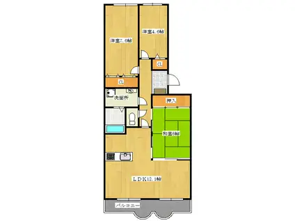 サバービアシティ21A棟(3LDK/11階)の間取り写真