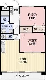 CLAIR IMAI(2LDK/1階)の間取り写真
