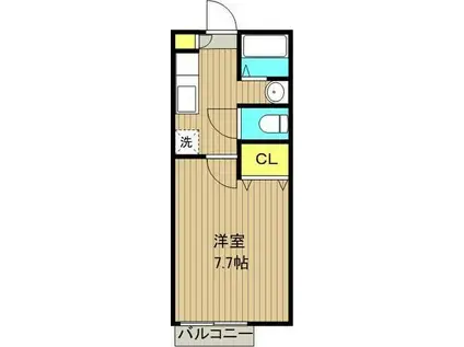 メゾンソレイユ(1K/1階)の間取り写真