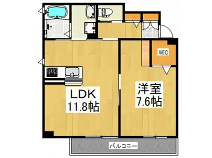 MAISON REVE(1LDK/1階)の間取り写真