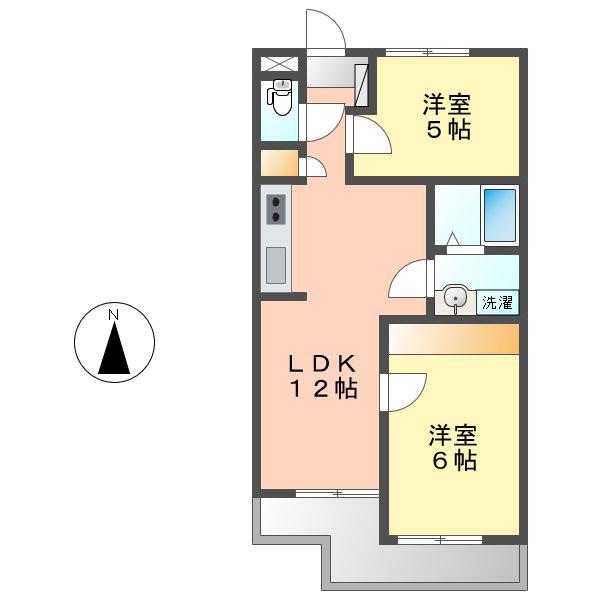 シティハウス宝地(2LDK/3階)の間取り写真