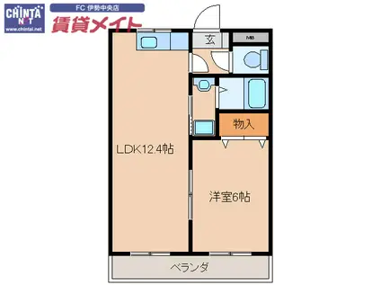 フェニックスグリーン(1LDK/2階)の間取り写真