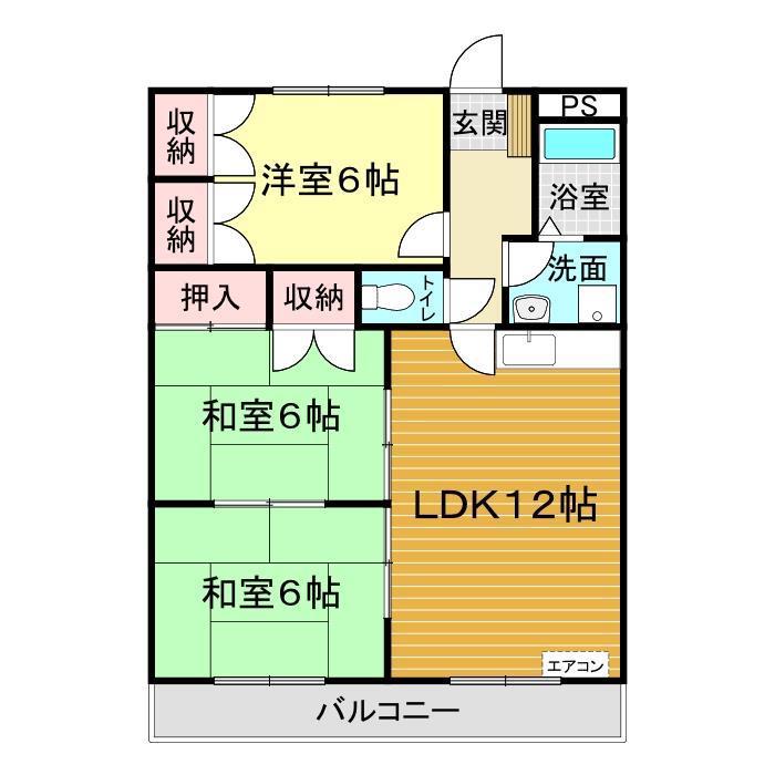 プレジール清末(3LDK/3階)の間取り写真