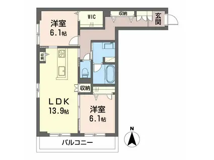 セリシール ビジュ(2LDK/1階)の間取り写真
