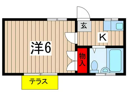 ヒルズアゼリアノース(1K/2階)の間取り写真