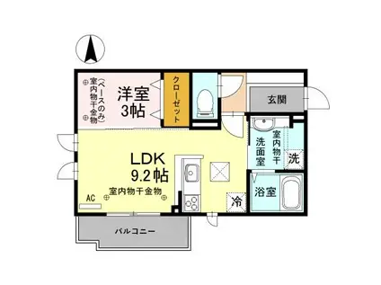 GRAND TROIS(1LDK/1階)の間取り写真