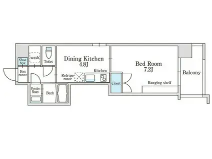 エンクレスト天神WING(1DK/10階)の間取り写真