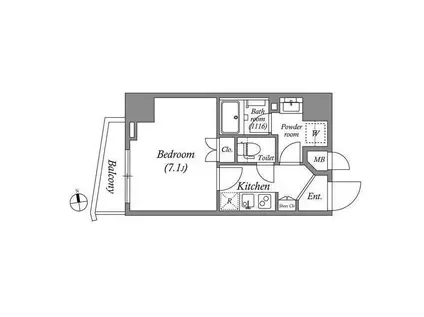 オーパスホームズ大泉学園II(1K/5階)の間取り写真