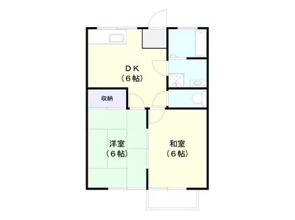 ジョイヒルズ(2DK/1階)の間取り写真