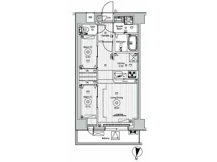 メイクスアート五反野(2LDK/8階)の間取り写真