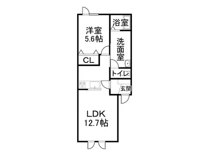 西11条南16AP(1LDK/2階)の間取り写真