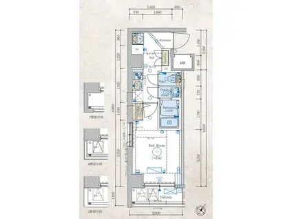 エステムコート新横浜グランデ(1K/2階)の間取り写真