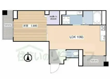 カサ・モンテ(1LDK/2階)の間取り写真