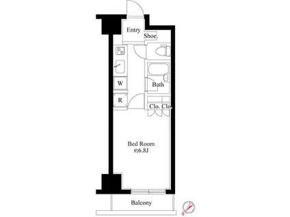 グランスイート銀座レスティモナーク(1K/7階)の間取り写真