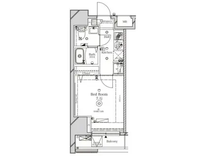 ラフィスタ川崎(1K/5階)の間取り写真