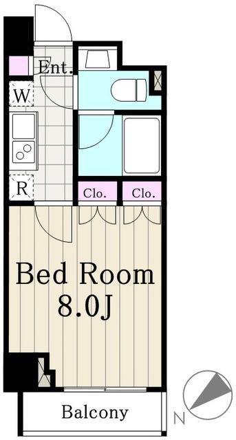 ステラメゾン三軒茶屋(1K/15階)の間取り写真