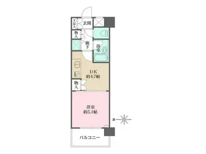 シティスクエア恵比寿(1DK/11階)の間取り写真