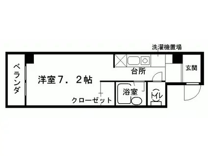 QUEST M(1K/3階)の間取り写真