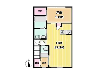 インテグラル櫛川(1LDK/2階)の間取り写真