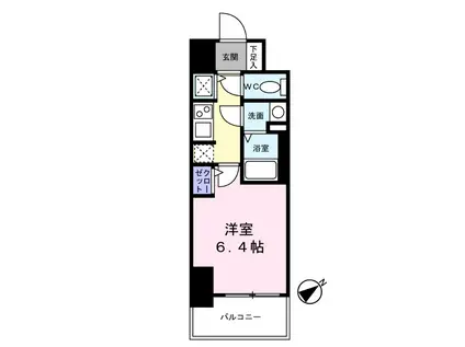 S-RESIDENCE堺湊駅前AZURE(1K/4階)の間取り写真