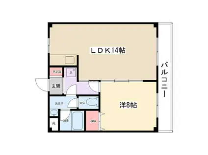 ルミエール北里(1LDK/4階)の間取り写真