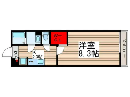 リブリ・JUNE KALUNASIA(1K/2階)の間取り写真