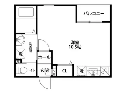 LA FLEUR(ワンルーム/1階)の間取り写真