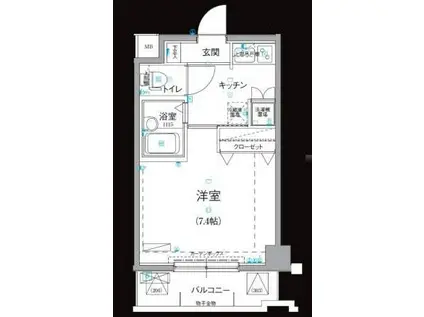 リヴシティ新宿弐番館(1K/1階)の間取り写真