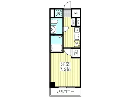 ロアール大山(1K/5階)の間取り写真