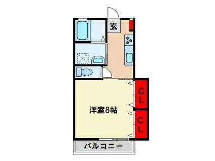 セレナーデKENII(1K/1階)の間取り写真