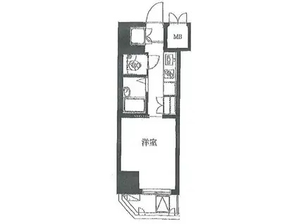 ルーブル神楽坂(1K/5階)の間取り写真